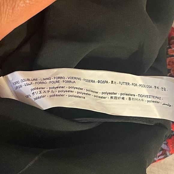 ZARA Metallic Sparkle Floral
Lined Shirred Ruched Mini Mod
Dress Size L - Picture 14 of 16